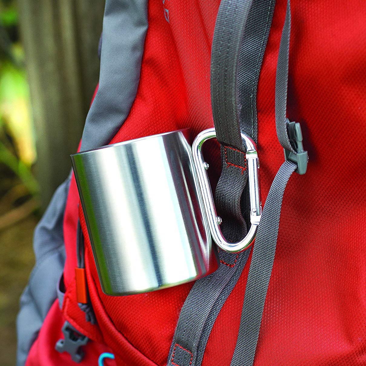 nCamp - Insulated Mug with Carabiner Handle, Stainless Steel Mug, Compact  Camping Cup, 304 Stainless…See more nCamp - Insulated Mug with Carabiner