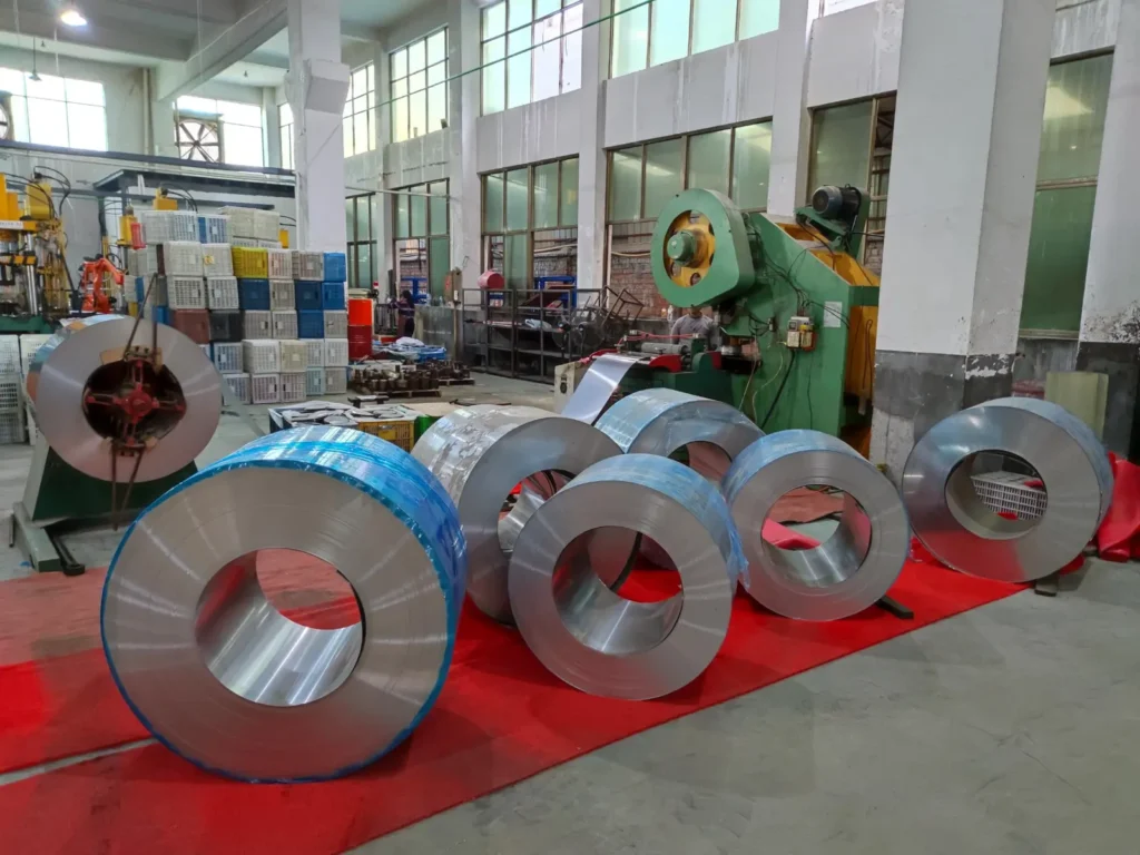 Stainless steel coils used for mug manufacturing at RakaCups factory