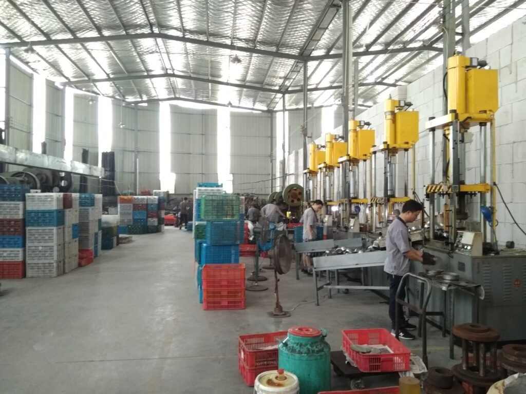 Stainless steel drinkware production area at Yongkang Moka Metal Products Factory